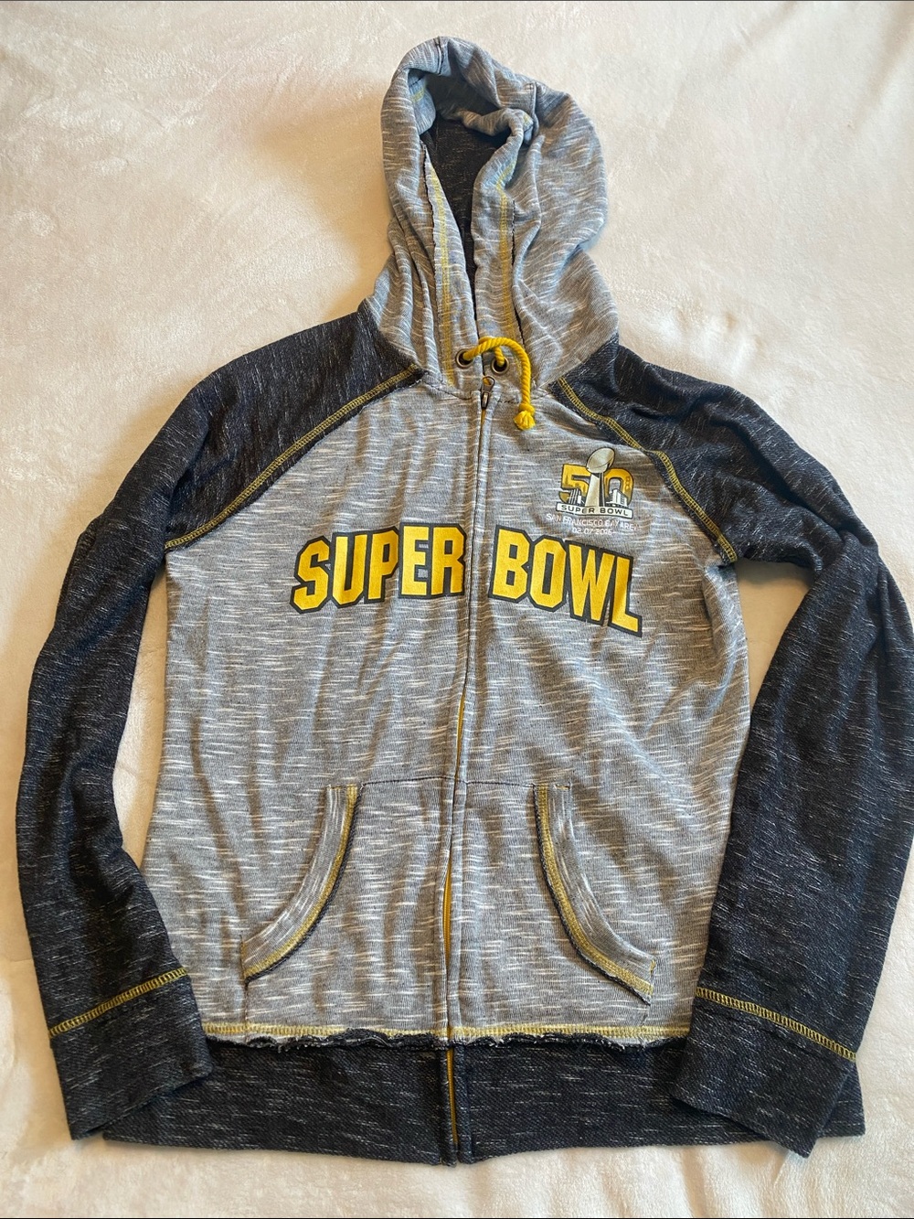Super Bowl 50 Women’s zip hoodie, size medium